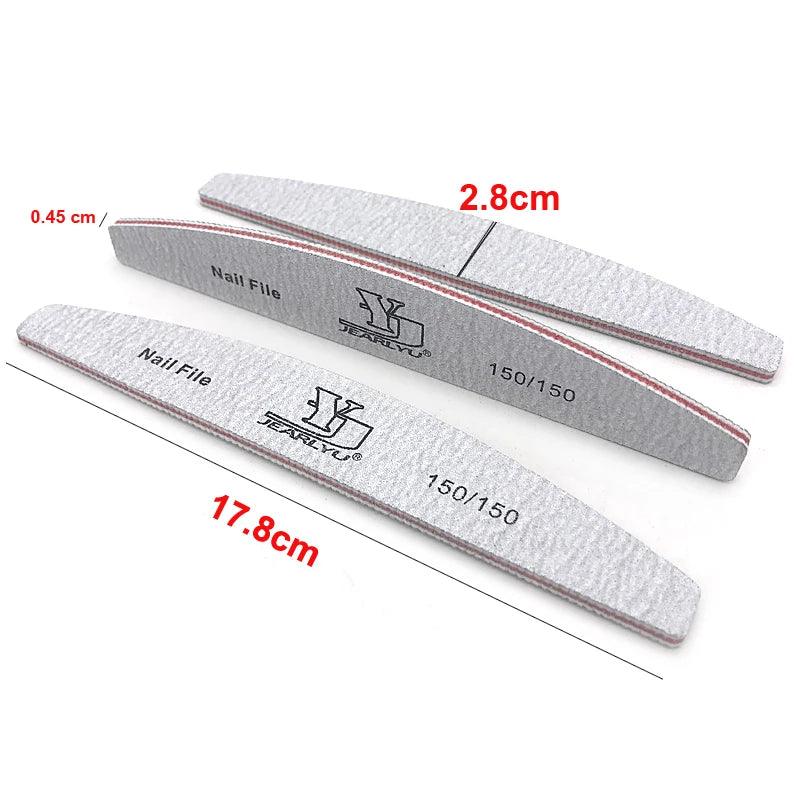 5Pcs/Lot Nail File Mix Color Limas 80/100/150/180/240 Grit Professional Sandpaper Cuticle Remover Buffer Files Manicure Tool Set