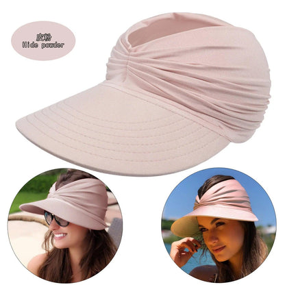 Cap Beach sun hat women big head 56-65 size spring summer new hollow top hat 50+ sun hat girls high elastic outdoor sports hats