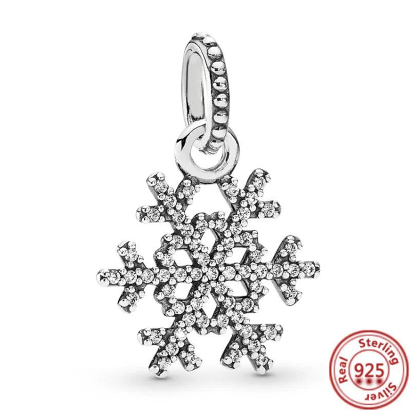 925 Silver Christmas Tree Socks Hat Santa Claus Elk Deer Snowflake Winter Beads Fit Pandora Charm Bracelet Christmas DIY Jewelry