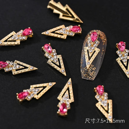 10/20Pcs Classic Full Glitter Rhinestones 3D Cross Nail Charms Luxury Alloy Nail Art Jewelry Manicure Accessories Nail Parts #JE