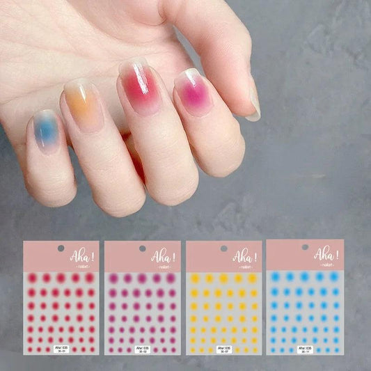 Small Nail Sticker 3D Decal Valentines Day Korean Gradient Candy Colors Press on Nails Art Designer Japanese Tips Stickers