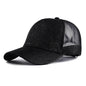 2023 New Summer Glitter High Ponytail Baseball Cap Female Snapback Hat Casual Black White Pink Mesh Trucker Caps for Women Gorra