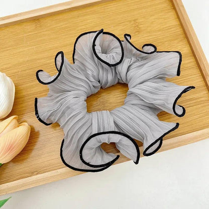 2022 Korean Retro Wrinkle Chiffon Scrunchies for Women Girls Sweet Temperament Fashion Exaggerated Hair Band Hair Accessories