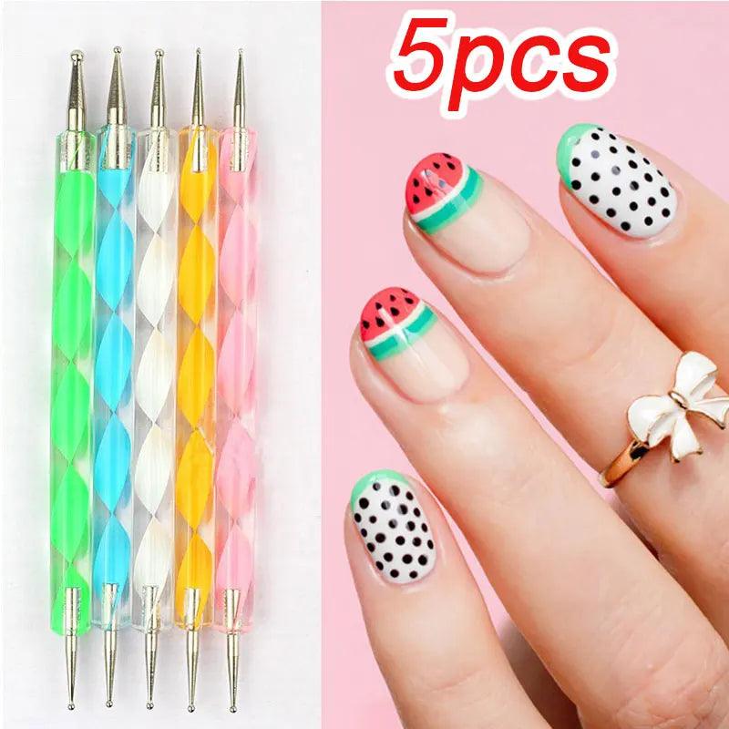 3Pcs Acrylic Nail Brush Set #8/10/14 Professional Acrylic Powder Extension Nail Brushes Nail Art 3D Carving Manicure Salon Tools