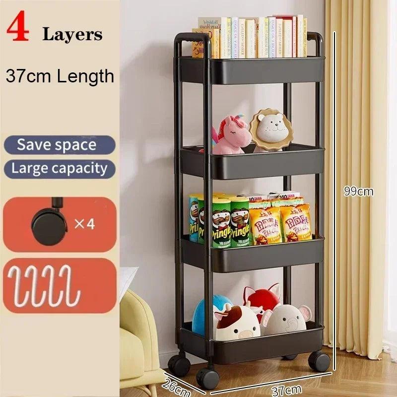 Mobile Storage Rack Trolley Household Kitchen Multifunctional Cart With Wheels Rack Bedroom Multi-Layer Storage Home Accessories