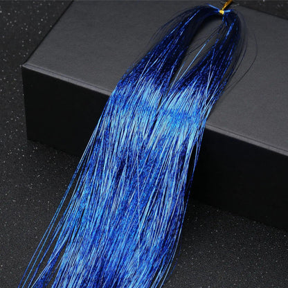 93cm Colorful Bling Hair Extension Accessories Laser Gold Shiny Metallic Wire Hair Extensions DIY Retro Hip-hop Hair Braid Tool