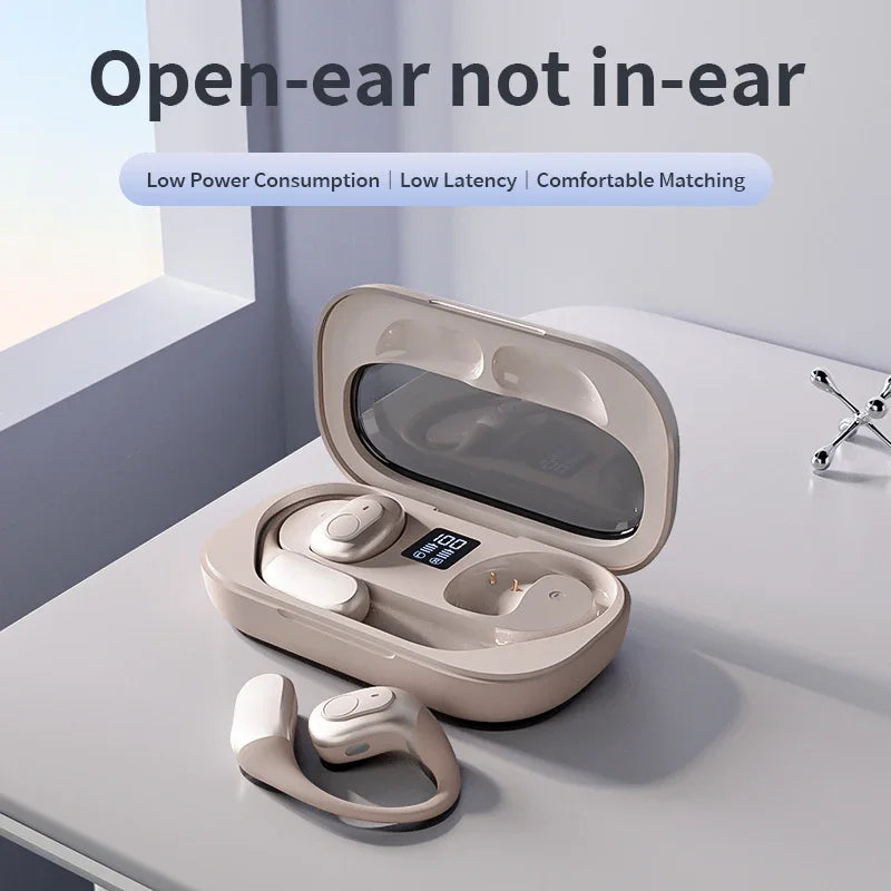 Air Conduction Bluetooth 5.3 Earphones Sport Waterproof Dual Mic OWS Wireless Headphones HiFi Stereo Earbuds Open Ear Headsets