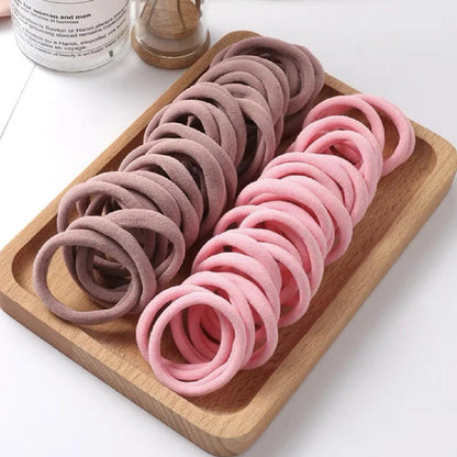 100PCS 4.5CM Seamless Soft HairBands Elastic Rubber Band Women Girl Hair Ties Nylon Scrunchies Hair Accessories