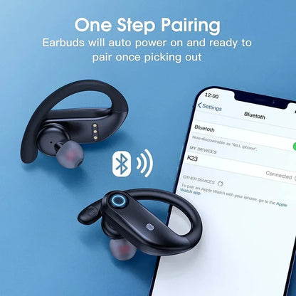 Bluetooth Headphones, Wireless Sports Earbuds Waterproof with Mic, Stereo in-Ear Earphones,Noise Cancelling Headsets for Running