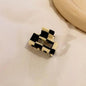 Retro Trendy Leopard Chessboard Elegant Square Headwear Small Hair Claw Korean Style Hair Clip Female Hairpin