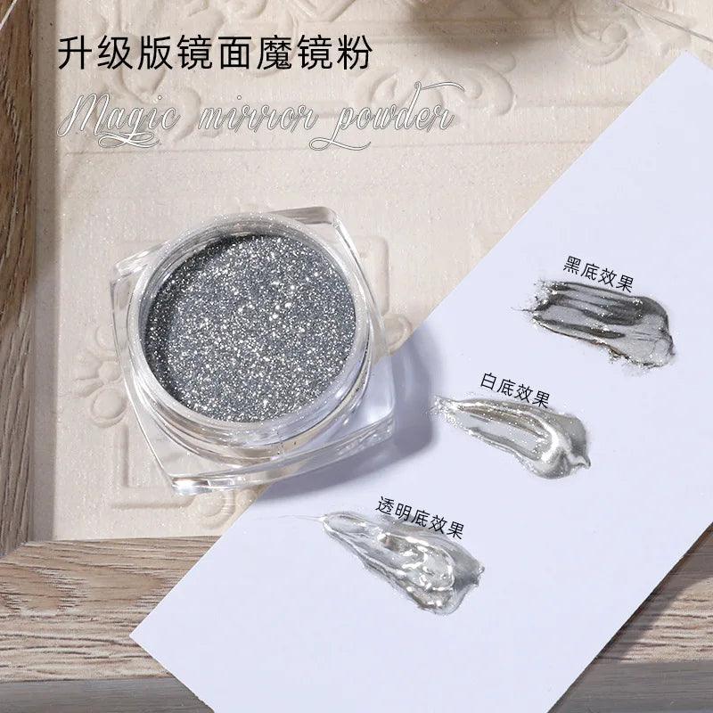 1Jar Silver/gold Holographic Nail Glitter Powder DIY Shiny Nail Glitter Dust Decoration UV Gel Nail Pigment Sequin Accessories 9