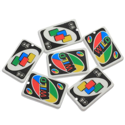 10pcs/pack Funny Board Game Acrylic Playing Cards Charms Double Sided Cartoon Earring Keychain Necklace Pendant Jewelry DIY