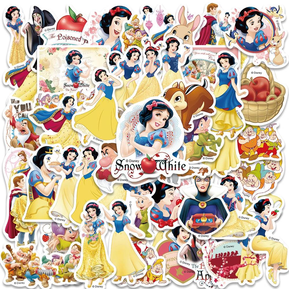 10/50/100pcs Disney Mix Cute Cartoon Micky Princess Stickers Graffiti Decal Laptop Luggage Skateboard Waterproof Sticker Kid Toy