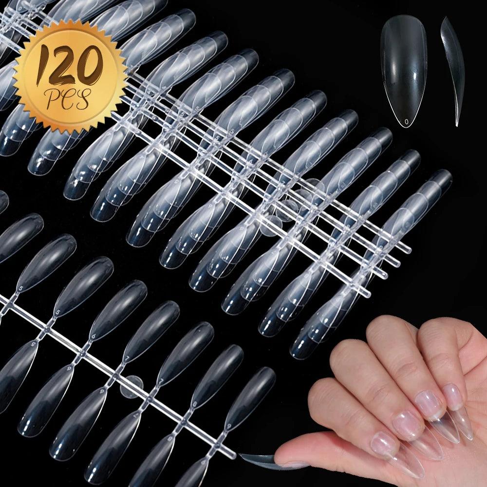 120pcs Pink French Tip Press-On Nails Medium Length Square Shape With Glossy Finish False Nails Full Cover Pre-Shaped Fake Nails