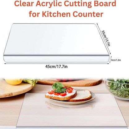 Acrylic Anti-slip Transparent Cutting Board with Lip for Kitchen Counter Countertop Protector Home Restaurant kitchen gadgets - HighGloss Shop