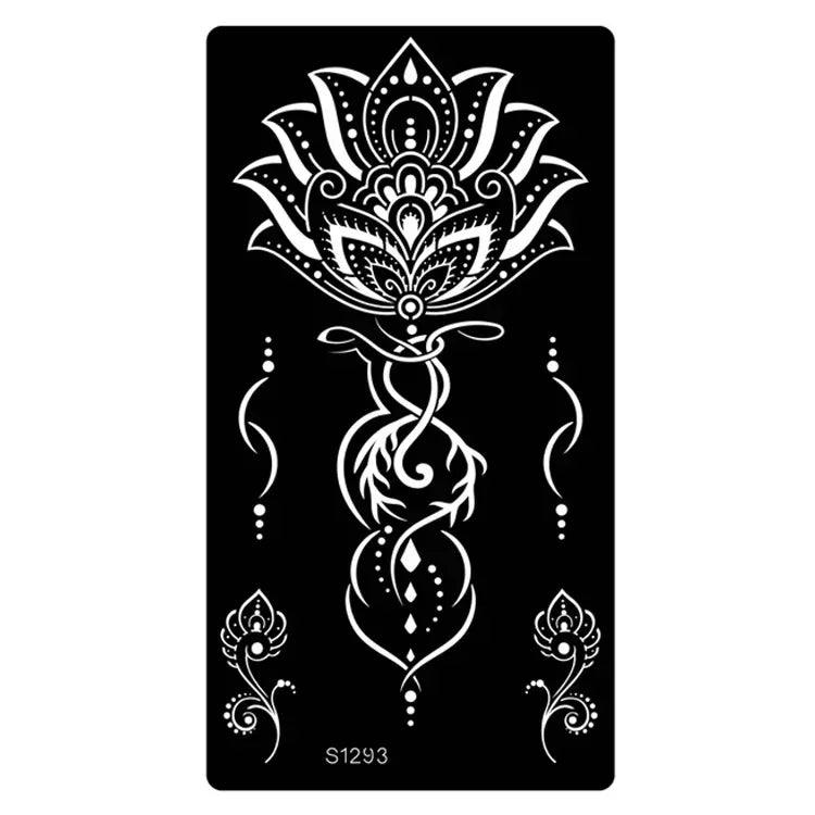 Heallor Indian Henna Hollow Temporary Tattoo Stencil Sticker Body Face Arm Hand Painting Tattoo Templates Sticker Tattoo Stencil