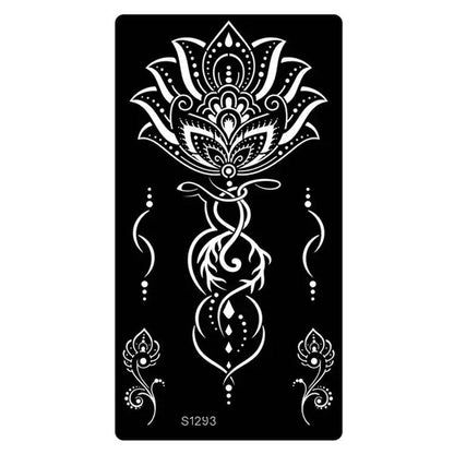 Heallor Indian Henna Hollow Temporary Tattoo Stencil Sticker Body Face Arm Hand Painting Tattoo Templates Sticker Tattoo Stencil