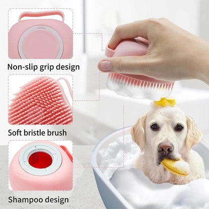 Pet Bath Brush Bathroom Soft Silicone Massage Comb Soft Safety Dog Cat Shampoo Brush Hair Fur Grooming Cleaning Accessories