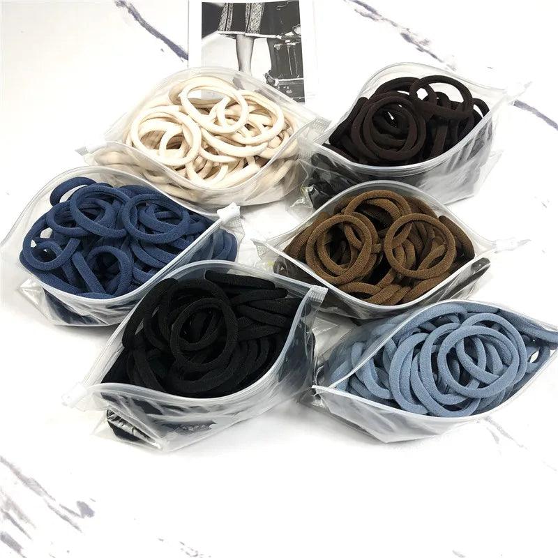 20/50PCS/Set Hair Bands for Women Girl Basic Hair Rubber Ties Ropes 4cm Simple Elastic Headband Hair Accessories Ponytail Holder