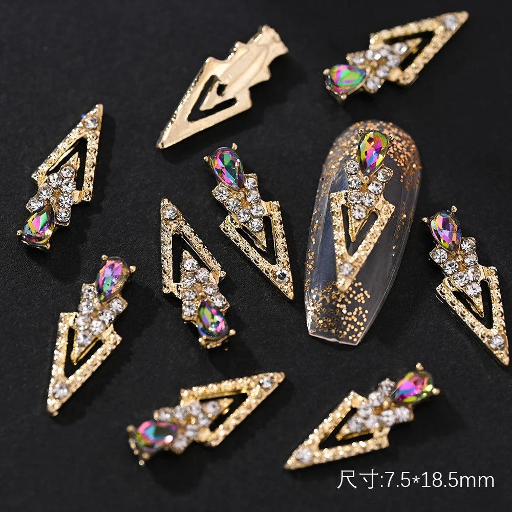 10/20Pcs Classic Full Glitter Rhinestones 3D Cross Nail Charms Luxury Alloy Nail Art Jewelry Manicure Accessories Nail Parts #JE