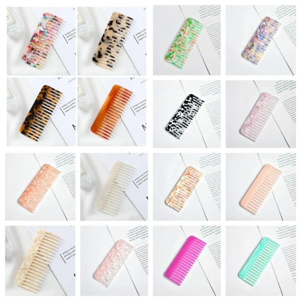 Wide Teeth Acetate Hair Combs Anti-static Massage Hair Brush Hairdressing Colorful Hairdress Salon Styling Traveling Accessories