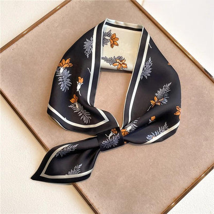 2023 New Luxury Brand Skinny Neckerchief Scarf For Women Satin Silk Ribbons Bandana Ladies Neck Tie Wrist Wrap Shawl Echarpe