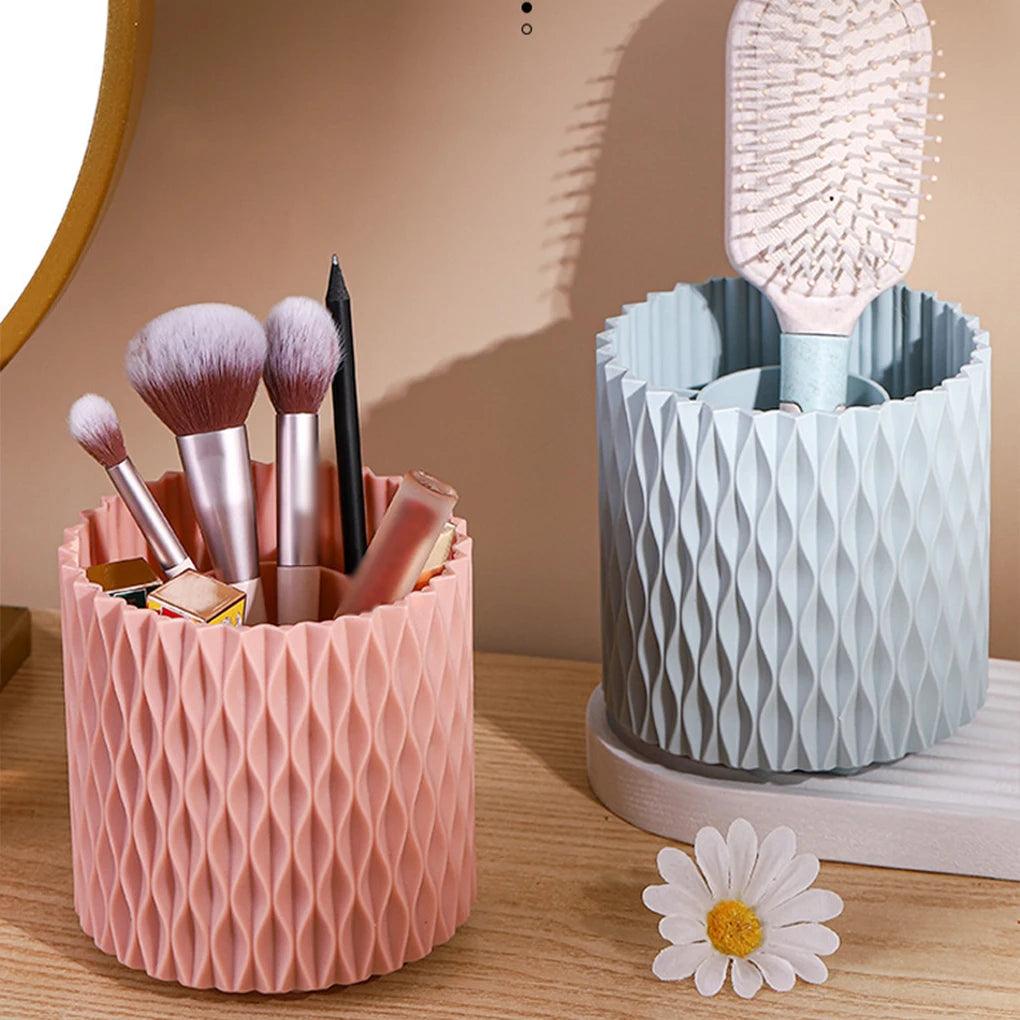 New Rotating Makeup Brush Cup Holder Storage Box Organizer Multi-functional Desktop Eyebrow Pencil Makeup Brush Organizer Holder