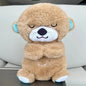 New Breathing Bear Baby Soothing Otter Plush Doll Toy Baby Kids Soothing Music Sleeping Companion Sound and Light Doll Toy Gift