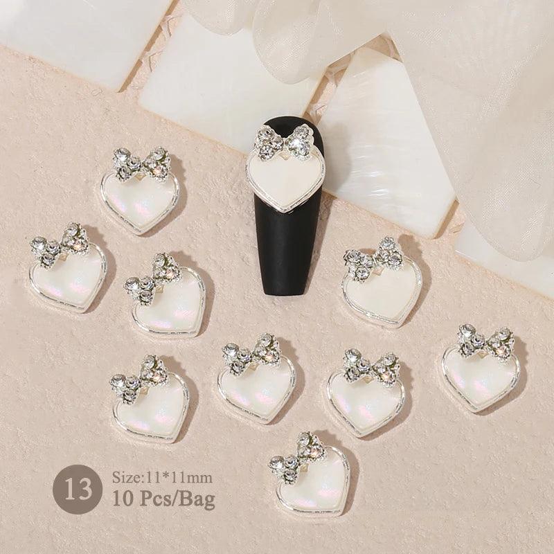 Butterfly Shaped Gold Silver Nail Charms Metal Alloy 3D Nail Rivets Gems Decoration Manicure Jewelry Accessories Nail Supplies