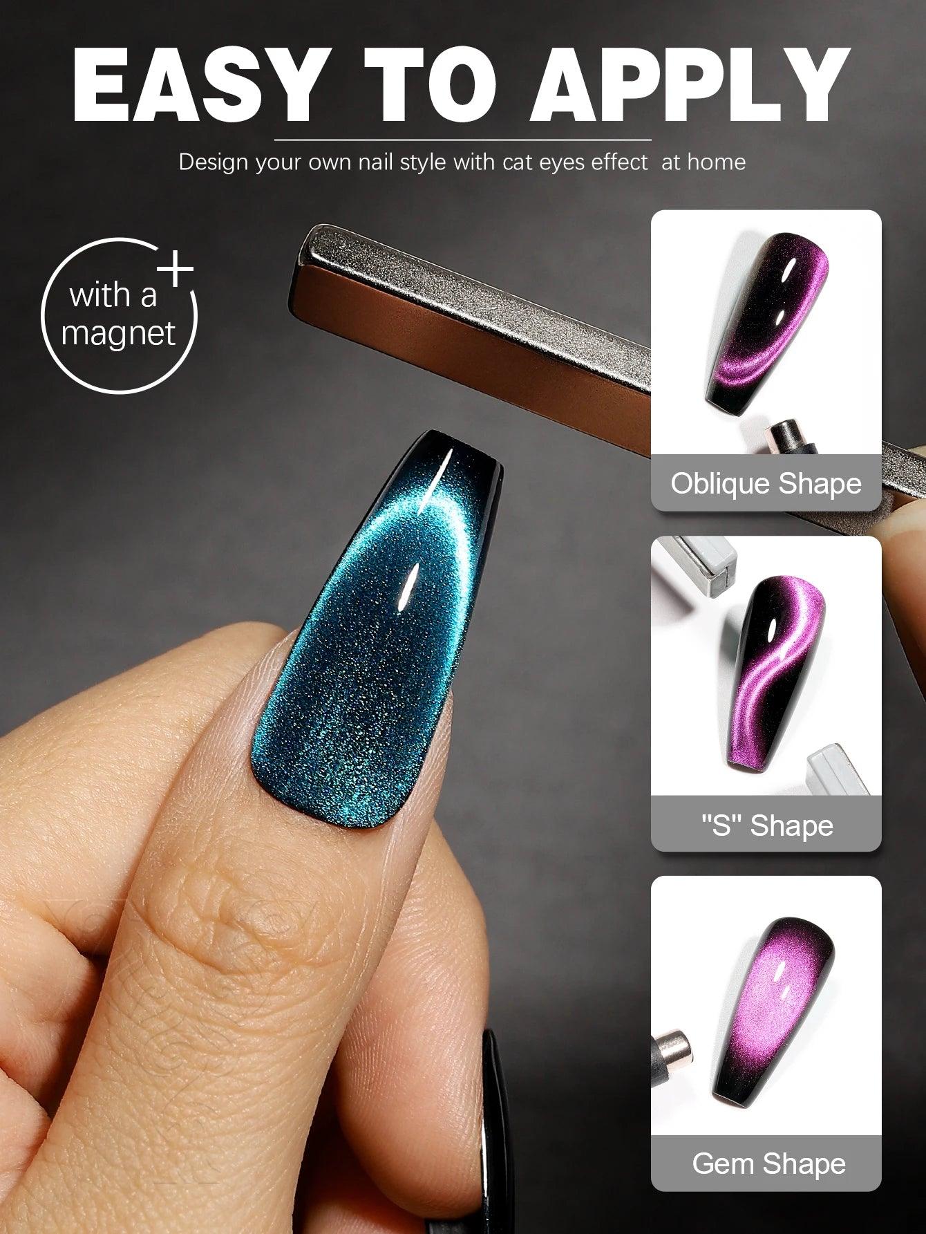 YOKEFELLOW 2024 New Dreamland Cat Eye Gel Nail Polish 10ml Dual Gloss Dreamland Color Soak Off Cat Magnetic UV Gel Varnish DIY