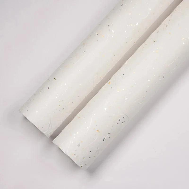 Floral Gift Wrap Paper Set - 6 Color Options, Sparkling Gold & Silver Speckles, Waterproof, Ideal for DIY Craft Packaging,