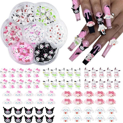 Sanrioed Hello Kitty DIY Nail Art Jewelry Decor Kawaii Kuromi Charms For Manicure DIY Nail Parts Rhinestone Toy Gift for Girls - HighGloss Shop