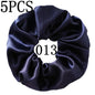 10/5pcs/lot Accessoires Women Girls Silky Satin Hair Scrunchies Solid Elastic Elegant Rubber Band Headwear Holder Scrunchy Black