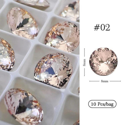 1Bag 3D Heart Nail Rhinestones Water ripple flat bottom love Charms Crystal Nail Art Decorations Gem Kawaii Resin Nails Gems