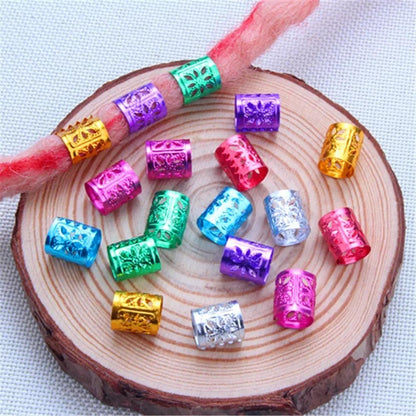 50pcs/set Hair Styling Tools Personalized Ponytail Braided Hair Ring Hip-hop Headdress Women Dirty Braid Beading DIY Accessories