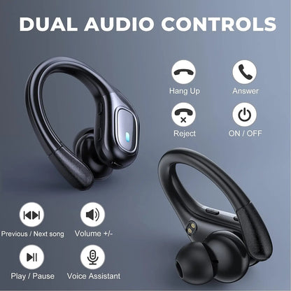 TWS Bluetooth Earphones 75H Playtime IPX7 Waterproof Wireless Headphones HiFi Stereo Sound LED Power Display Headset for Sports