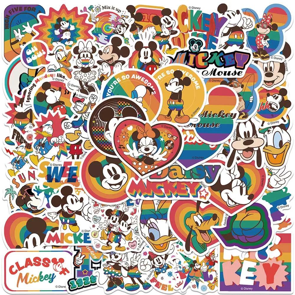 10/50/100pcs Disney Mix Cute Cartoon Micky Princess Stickers Graffiti Decal Laptop Luggage Skateboard Waterproof Sticker Kid Toy