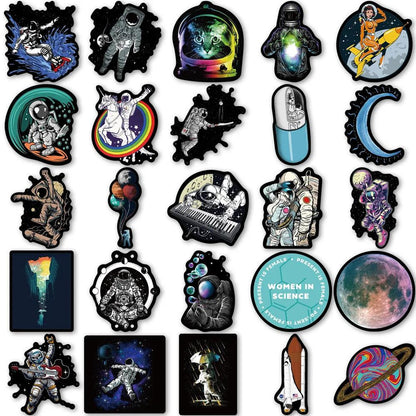 50PCS Astronauts Exploring Outer Space Graffiti Stickers Waterproof Vinyl Decals DIY Laptops Water Bottles Computers Phones