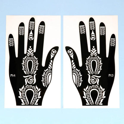 2pcs Henna Tattoo Stencils Templates For Women Temporary Tattoo Indian Fashion Flower Wedding Tattoo Supplies For DIY Body Art