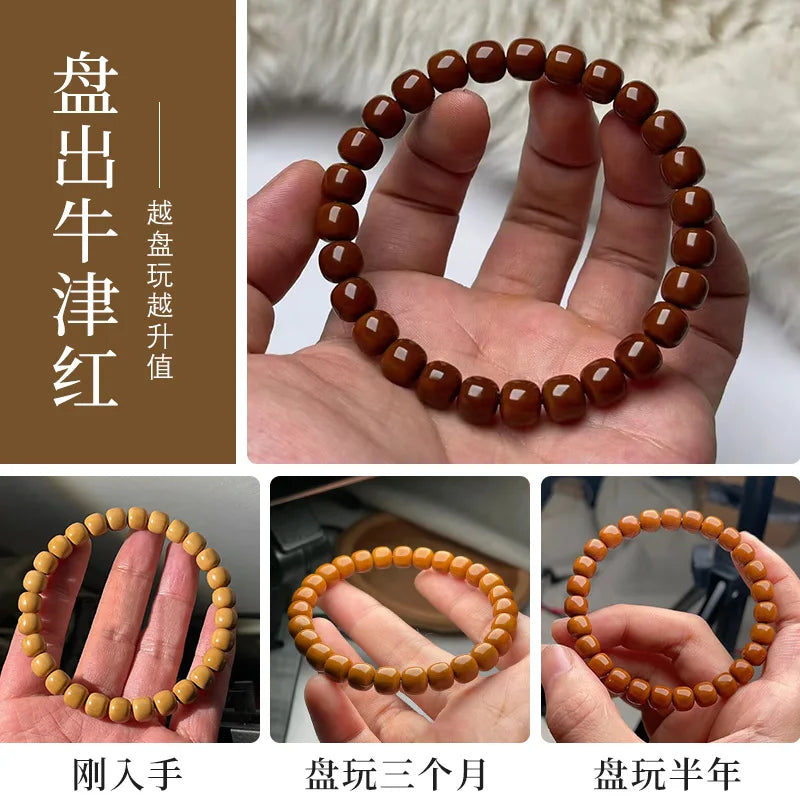 Wild Straight Cut Monkey Bracelet Men's Carving Jingbaleng Hexagonal Old Light Bead Crafts Shark Dorsal Disk Playing Buddha