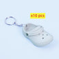 10 PcsCute 3D Mini EVA Beach Hole Little Croc Shoe Keychain Girl Gift Bag Accessories Decoration Keyring Floating KeyChain Charm