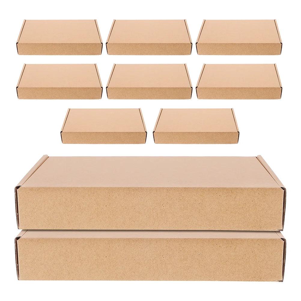 10 Pcs Cardboard Mailer Boxes Moving Carton for Packaging Small Business Shipping Brown Kraft Paper