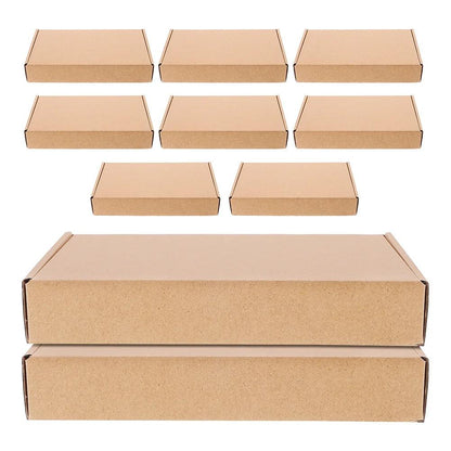 10 Pcs Cardboard Mailer Boxes Moving Carton for Packaging Small Business Shipping Brown Kraft Paper