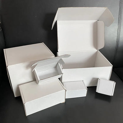 15PCS White Cardbord Carton For Packing Orders Mailer Shipping Boxes Small Jewelry Folded Packaging Boxes