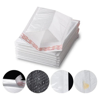 50Pcs Bubble Mailers White Poly Bubble Mailer Self Seal Padded Gift Bag Packaging Envelope Bags Book Shipping Package Bag