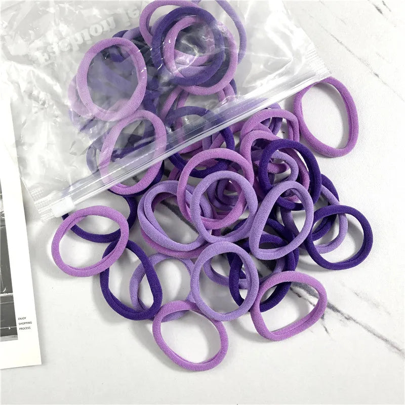 20/50PCS/Set Hair Bands for Women Girl Basic Hair Rubber Ties Ropes 4cm Simple Elastic Headband Hair Accessories Ponytail Holder