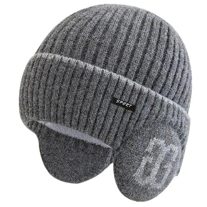 New Unisex Plush Fur Lined Winter Beanie Hat With Earflap Fashion Winter Hats For Men Women Outdoor Keep Warm Cap Dropshipping