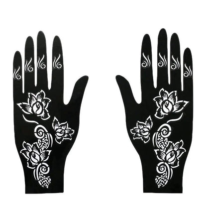 Cool Wedding Tool Hand Foot Temporary Tattoo Body Art Sticker Henna Stencil Tattoo Stencil Template