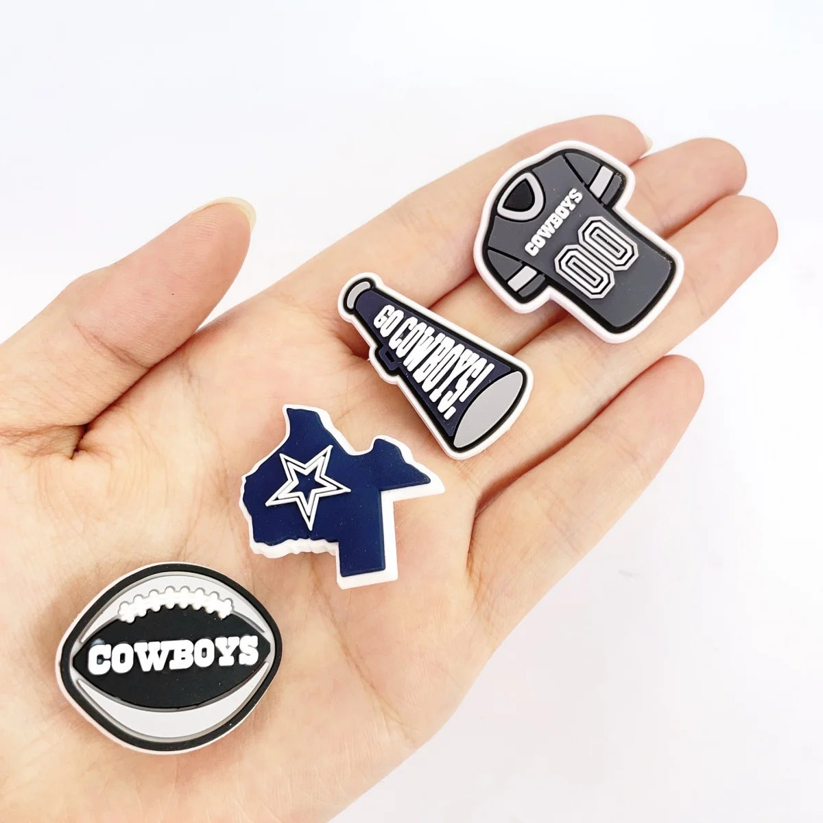 11PCS Football Shoe Charms Sports Charms for Clog shoes Slides Sandals & Bracelet Wristband Party Gifts for Girls, Boys