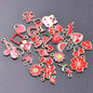 New Kawaii 10PCS/Lot Bulk Random Mix 4 Color Dripping Oil Alloy Pendant Enamel Charms For Jewelry Women DIY Handmade Accessories